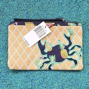 Vera Bradley Beach Toucan Party Wristlet with Crab Pineapple Design
